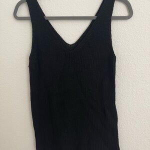 Black Knit Sleeveless Top